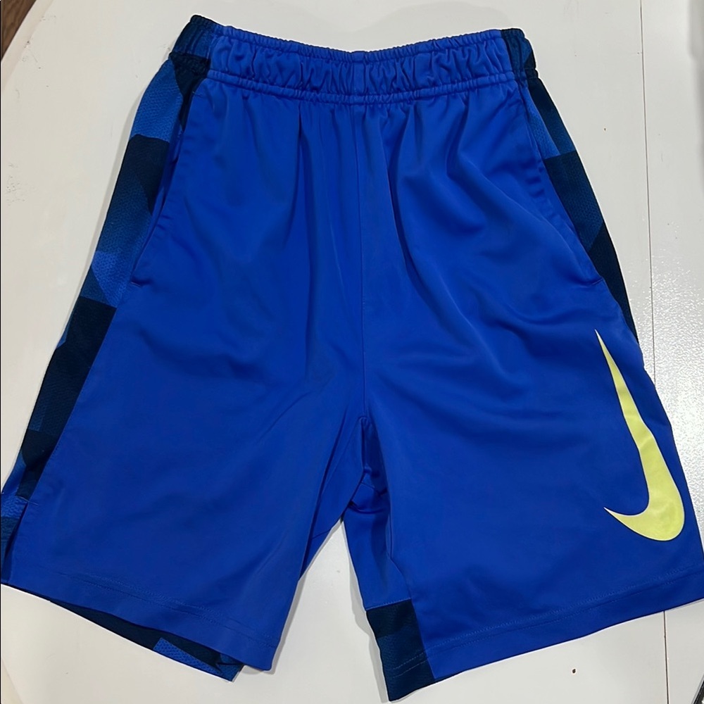 Nike Boys Athletic Shorts in Blue and Yellow